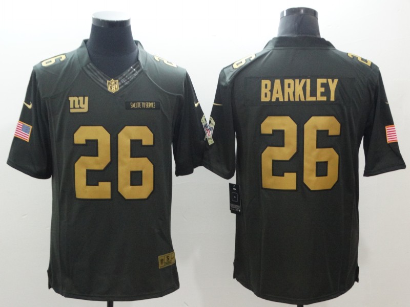 Men's New York Giants Saquon Barkley #26 Army Green Jersey